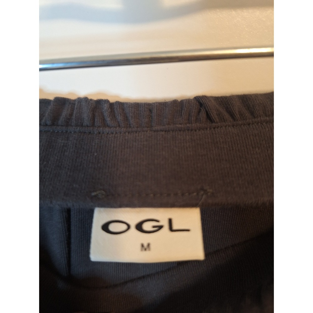 OGL Move Charcoal‎ Grey Maxi Skirt Womens Medium Elastic Waist Jersey Long Skirt